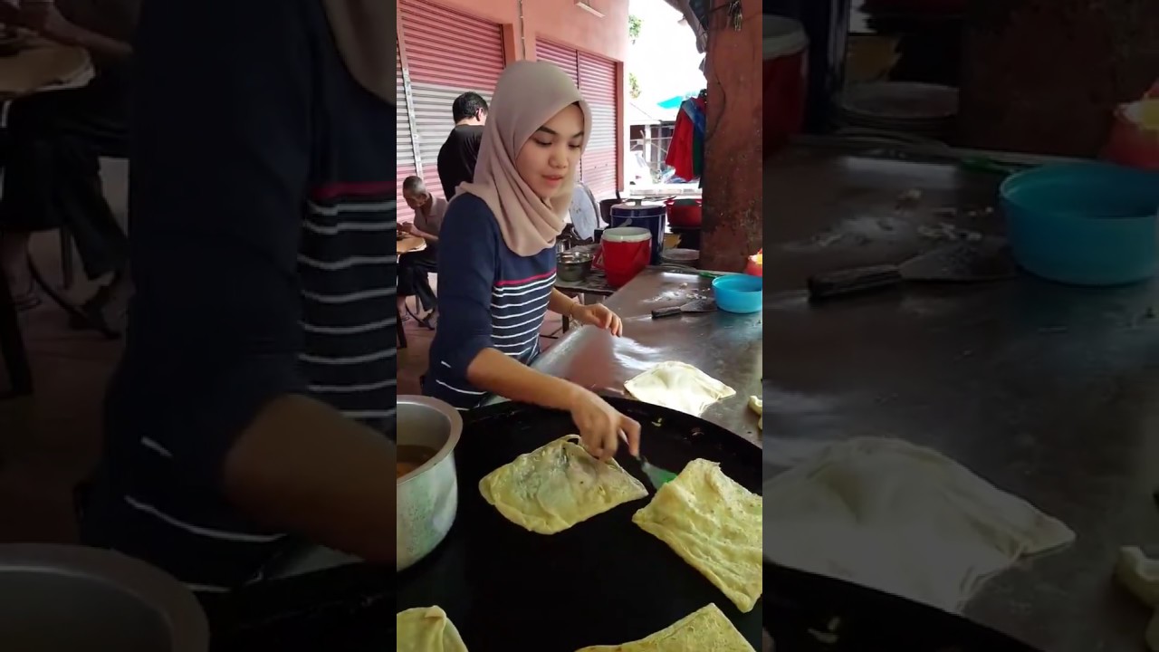 Viral Awek Comel Pandai Tebar Roti Canai Youtube