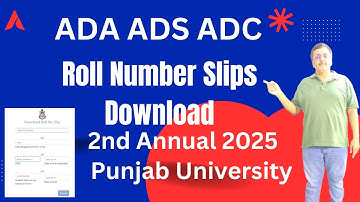 ADA ADS ADC DateSheets | ADA ADS ADC Roll Number Slips | Punjab University Supply 2025 Exams