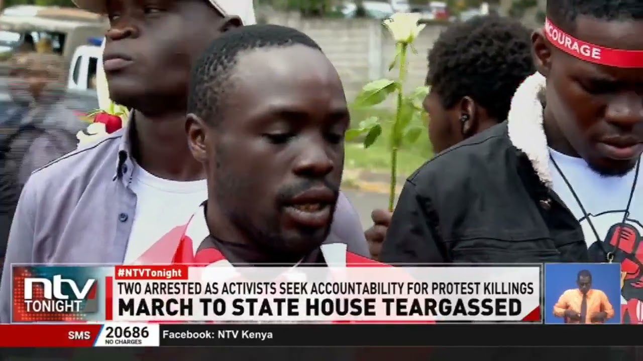 Двое протестующих были арестованы, остальные разогнаны слезоточивым газом, когда пытались пройти ...