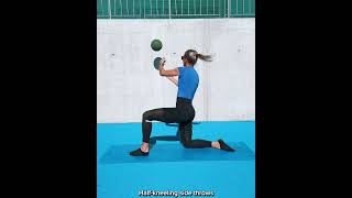 Half-kneeling side throws