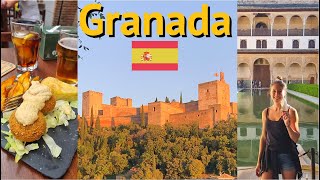 GRANADA, Andalucia, Spain Travel  Vlog - Free tapas, the Alhambra, sunsets, tea, and more tapas!