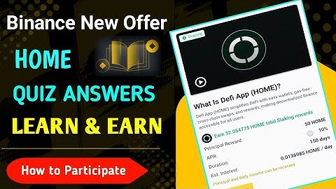 Binance HOME QUIZ Answers | Binance Learn And Earn HOME QUIZ Answers 