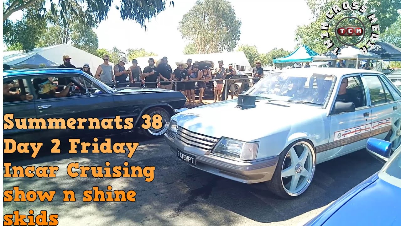 Summernats 38 Day 2 Friday Cruising incar skids