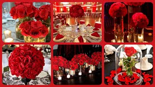 Fascinating Red Rose Christmas Centerpieces/Wedding Table Centerpieces/Red Rose Decoration