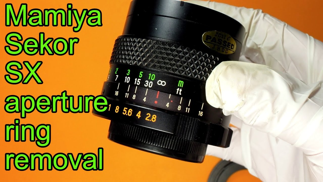 Removing aperture ring from Mamiya / Sekor SX lens (35mm F2.8