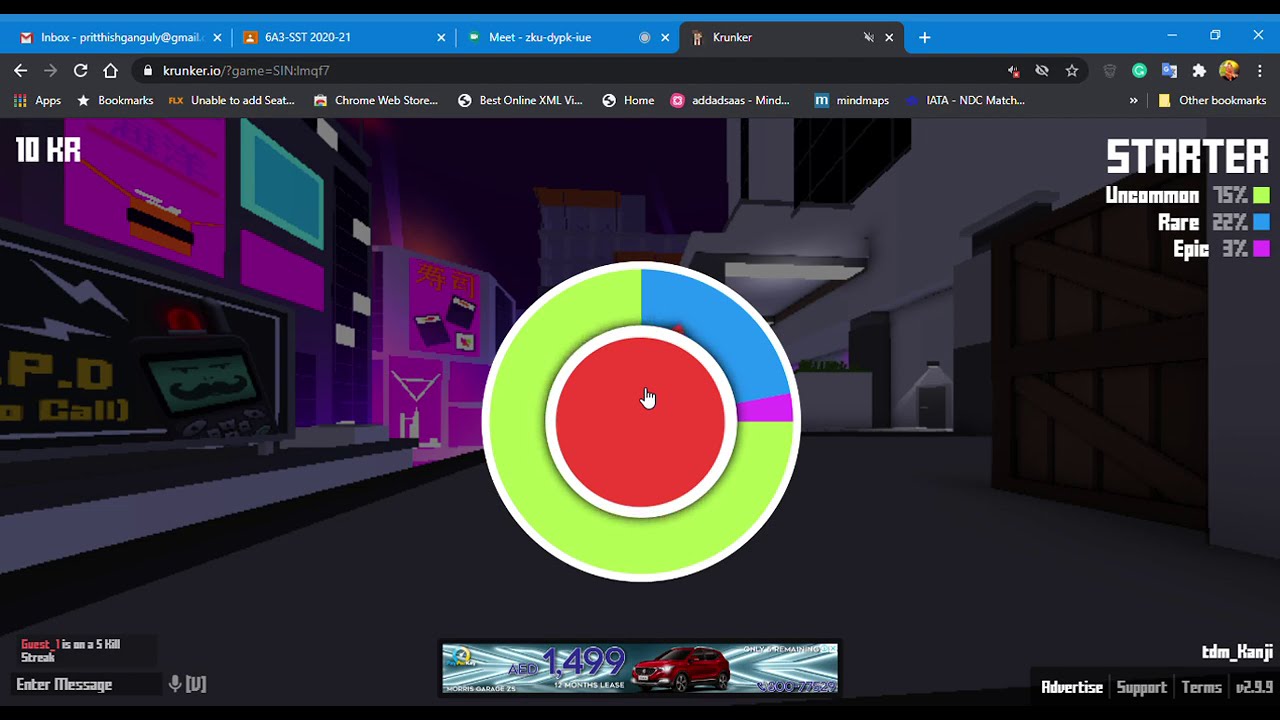 Krunker  50 KR loot crate opening