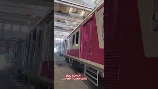 EMU COACH PAINT COMPLETE #train #railway #railtrack #indianrailways #railway #trains