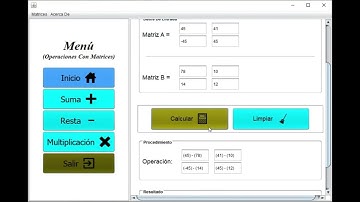 Aplicativo para realizar Operaciones con Matrices
