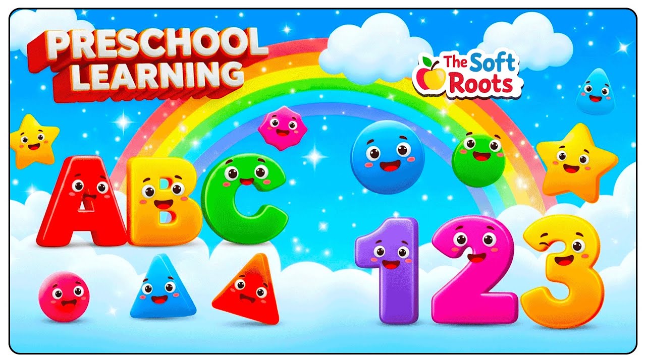 Preschool Learning activities for 3 year olds at home | Learn ABC Phonics Shapes Numbers Colors 🌈