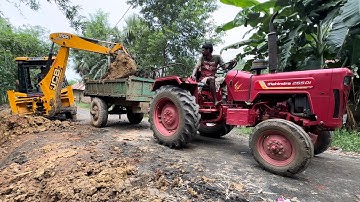 New Jcb 3dx Backhoe Loader Machine Loading Mud In Mahindra 265 Di Tractor | Jcb Tractor | Jcb Video