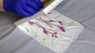 Acrylic Pouring with the Flower Dip Technique ~ BONUS! Mixing Paints with PVA Glue screenshot 1