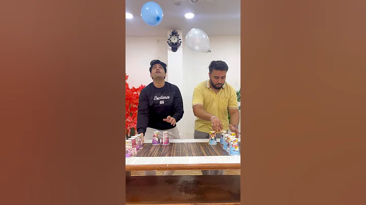 Cup stack with ballon in air 😮 #shorts