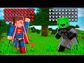Jj and mikey became batman and superman in minecraft  maizen