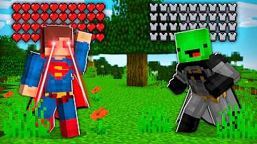 JJ and Mikey Became Batman and Superman in Minecraft - Maizen