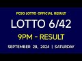LOTTO 6 42 RESULT TODAY 9PM DRAW PCSO LOTTO 6 42 DRAW TONIGHT September 28 2024 Saturday 