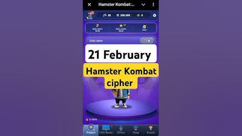 Hamster Kombat Dev Game Daily Cipher 21/22 February  Hamster Kombat Daily Cipher Code #hamsterkombat
