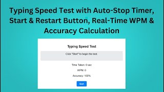 Typing Speed Test with HTML, CSS, and jQuery | Step-by-Step Guide 🖥️⌨️