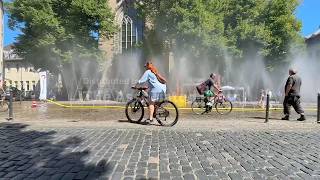 Prolonged drought and low water levels in Germany with Cologne residents struggling to stay cool