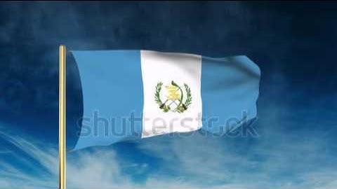 Guatemala flag slider style. Waving in the win with cloud background animation Stock video by