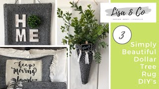 Dollar Tree Rugs 3 Ways  ||  Black & White Home Decor  ||  Boho Pillows