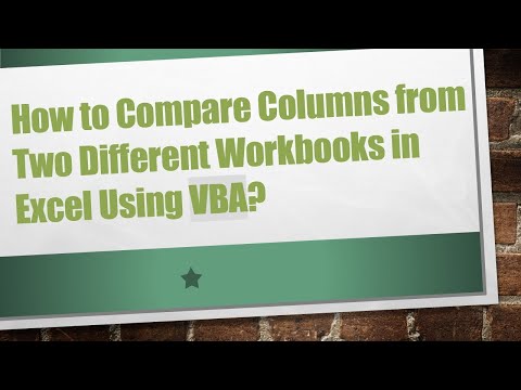 How to Compare Columns from Two Different Workbooks in Excel Using VBA?