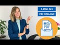 Outlook mail opslaan als PDF