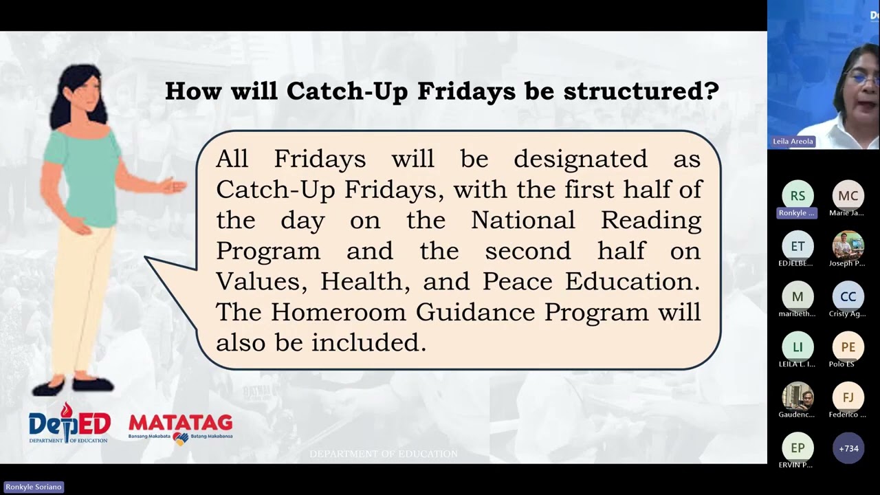 NATIONAL ORIENTATION OF CATCH-UP FRIDAY