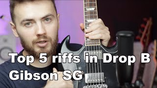 Top 5 Guitar Riffs - Gibson SG Drop B tuning