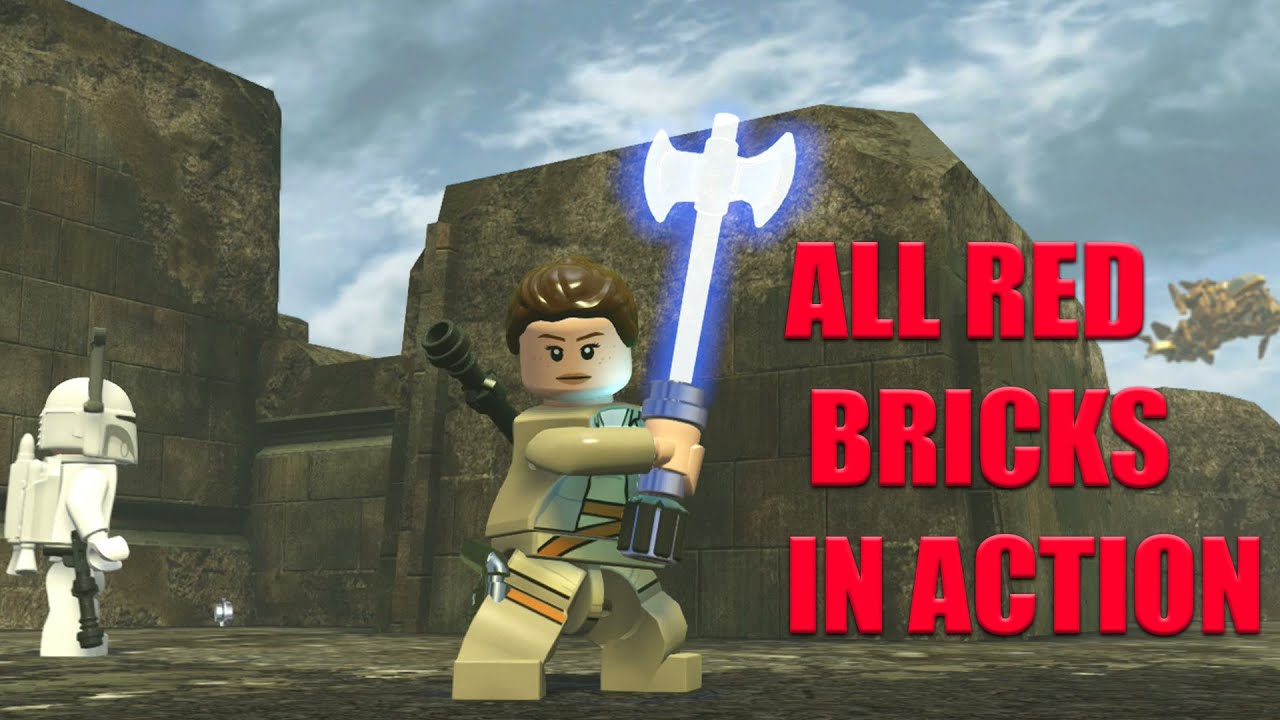 LEGO Star Wars The Force Awakens All 24 Red Bricks In Action YouTube