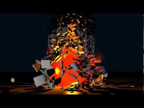 建物爆破シミュレーション　3DCG　[blender]
