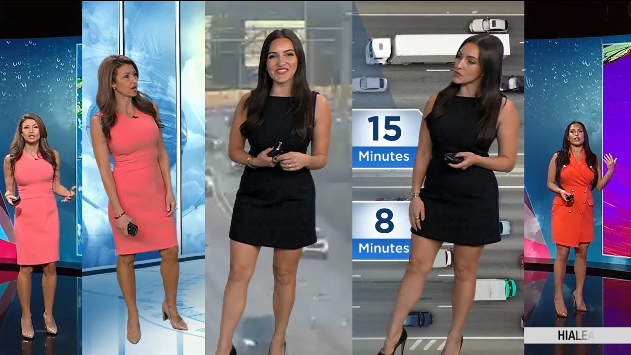 Джули Дурда, Аманда Паппас и Аннализ Гарсия из WPLG 10 с прогнозом погоды и дорожного движения — ...