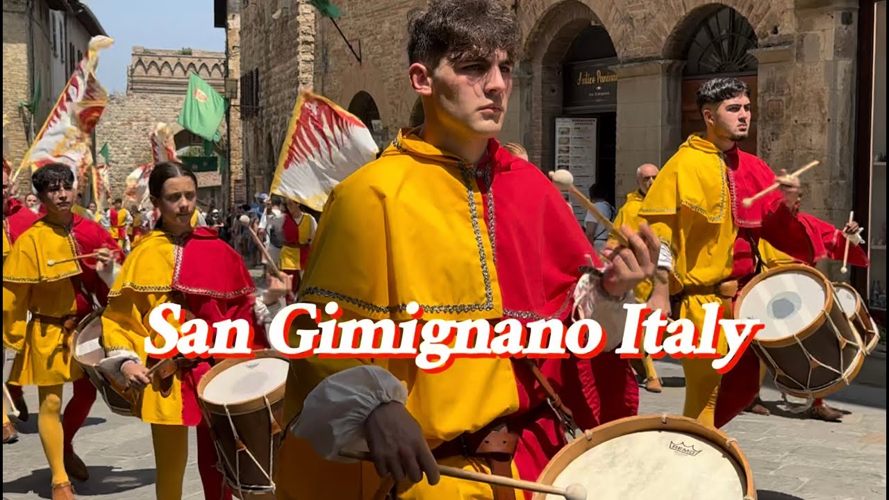 San Gimignano Tuscany | Historical Drummers along the Medieval Streets | Ep.1