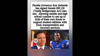 Florida coach donation law signed: up to $15k of own funds for student-athletes. #shorts #viralvideo
