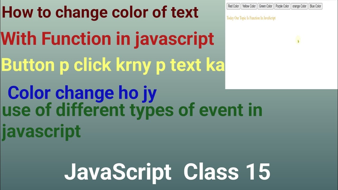 Button p click krny p text ka color change ho jy|Web designing course in hindi|urdu Lecture 94
