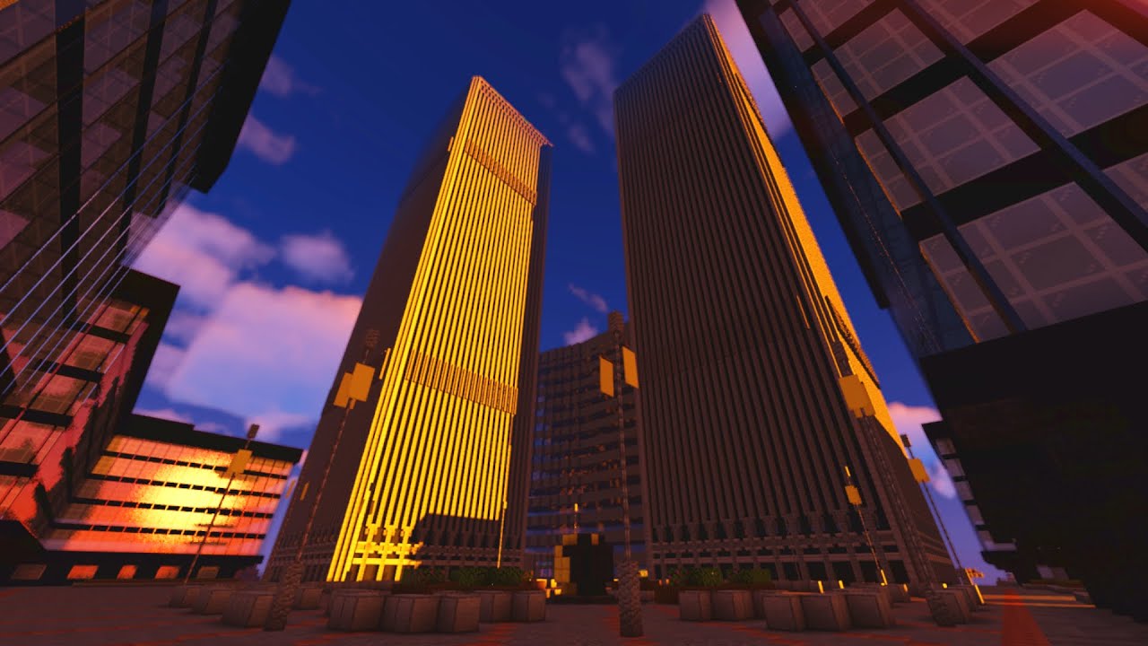 I Built The Twin Towers In Survival Minecraft - YouTube