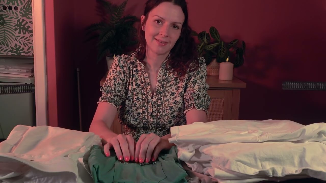 ASMR Folding & Sorting Laundry - Fabric Sounds