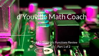 MCR3U1: Unit #3 Review: 1 of 2