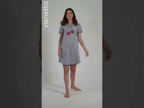 Купить Бавовняна домашня туніка жіноча VIENETTA 6050751164 в Украина в Lingerie.ua - Одяг для дому та відпочинку, Відео 1