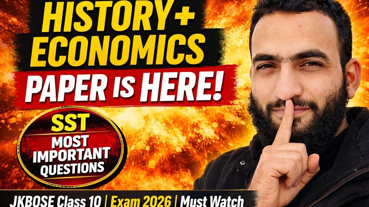 🔥🔥 MOST IMPORTANT QUESTIONS Part 2(History+Economic) JKBOSE SST 2026