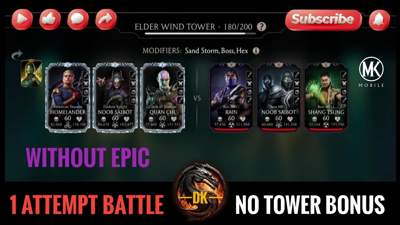 Fatal Elder Wind Tower 180 & Reward 🎮 Mortal Kombat Mobile▫️MK Mobile 