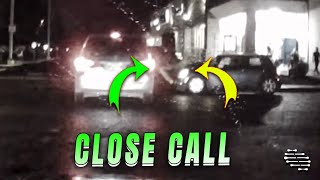 Mini Cooper's Close Call with a Minivan at an Intersection