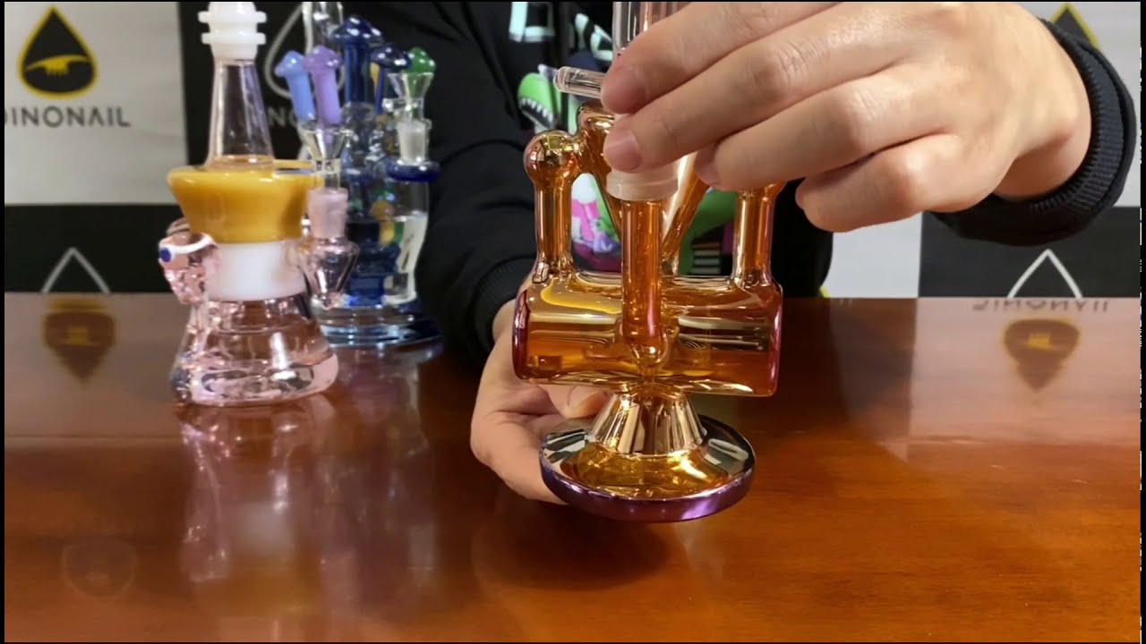 thedinonail.com--8.5'' Colored Double Hammerhead Recycler Dab Rig