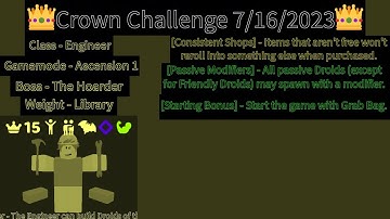 Crown Challenge 7/16/2023 - Randomly Generated Droids