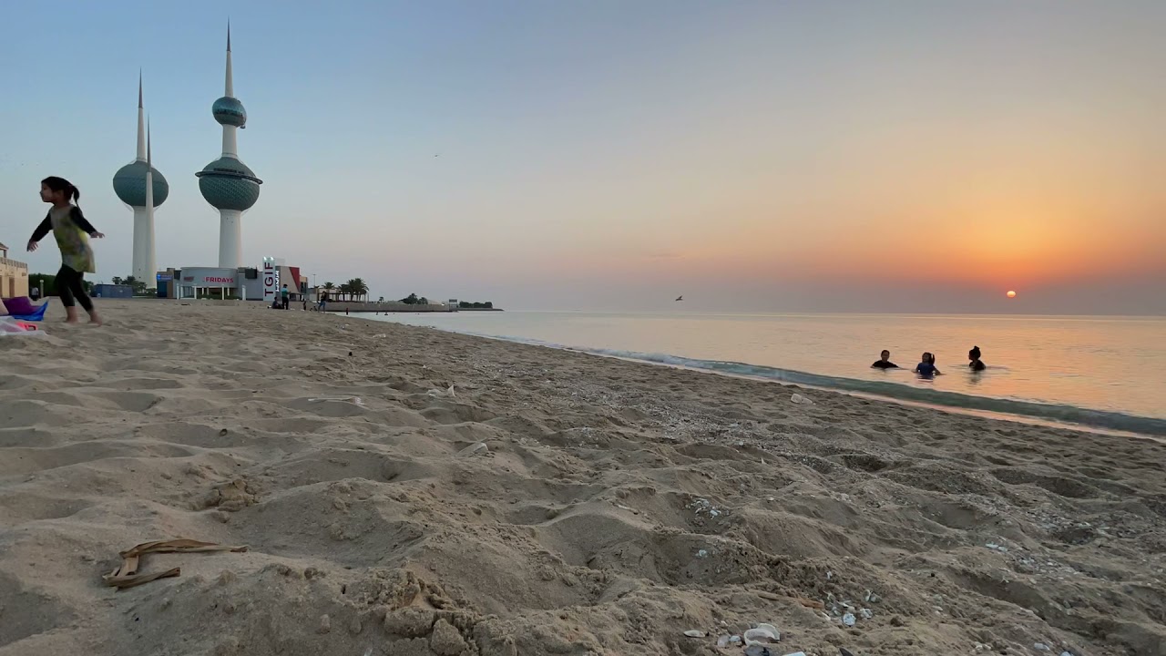 Eid Holy day 2021, Kuwait tower Beach