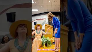 Nancy Mace Nearly Assaulted by Man in a Dress Grabbing Plant On Stage