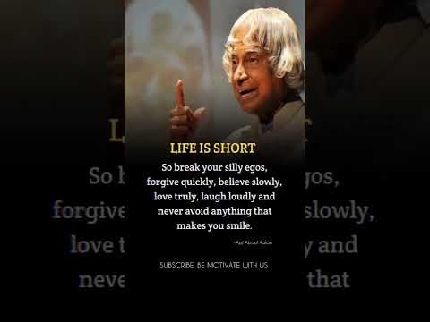 Life Is Short |Enjoy Every Moment|Apj Abdul Kalam Quotes|Shorts Motivation Motivationalquotes