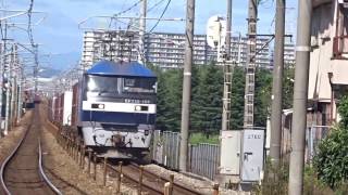 EF210-141牽引貨物列車とEF210-101牽引貨物列車 魚住~土山間にて