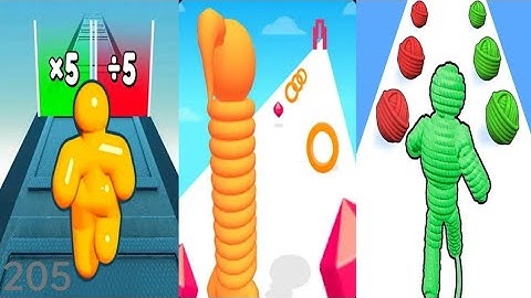 Tall Man Run vs Long Neck Run vs Rope Man Run - Triple Gameplay 205 (Android/iOS).