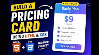Build a Beautiful Pricing Card Using HTML & CSS | Beginner Project 💻