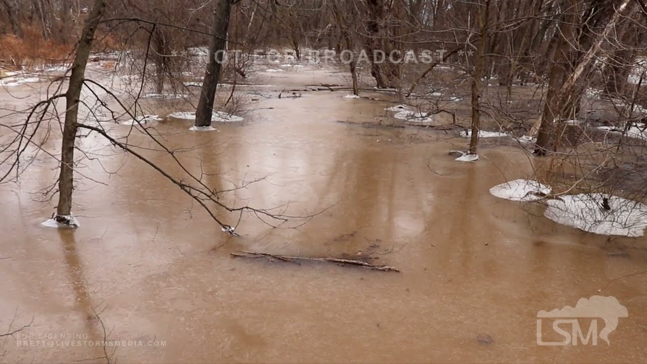 02-19-2022 Montgomery, PA - Flood Waters Recede Leaving Baseball Complex Frozen In Time